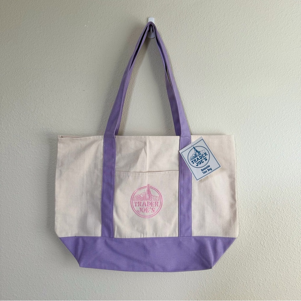 Large Trader Joe’s Reusable Tote Bag in Lavender